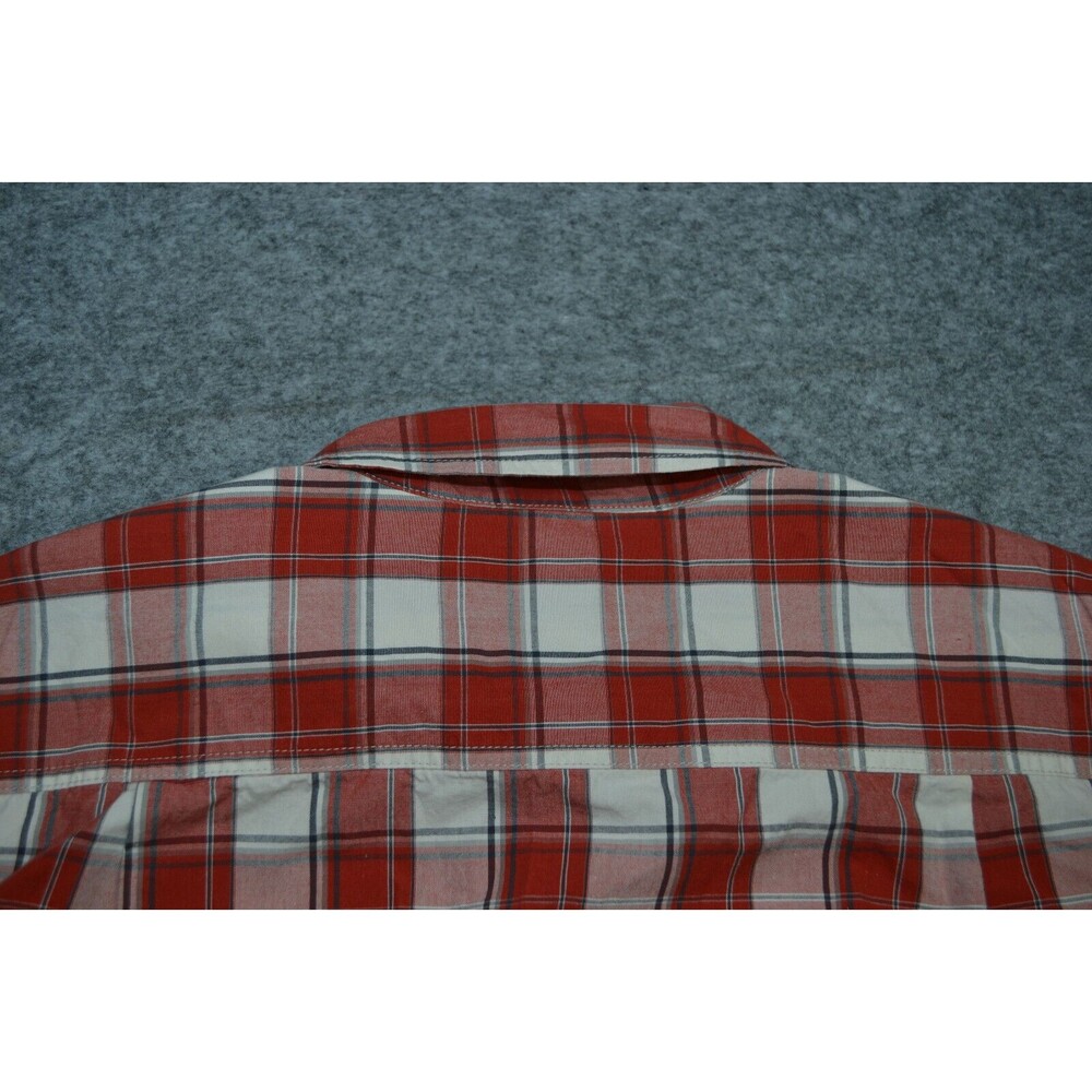 Carhartt Medium M Mens 100% Cotton Work Shirt Relaxed Fit Red Plaid Long‎ Sleeve - Picture 9 of 16
